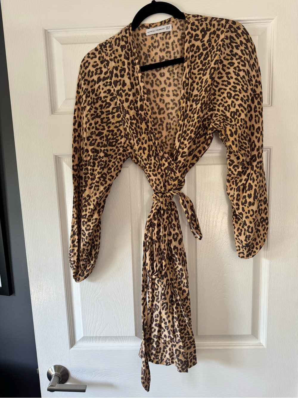 Faithfull the Brand Leopard Print Mini Dress in Tan and Black